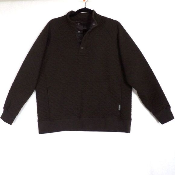 Eddie‎ Bauer Brown 1/4 Snap Quilted Pullover w/ Kangaroo Pocket | Medium - Picture 2 of 10